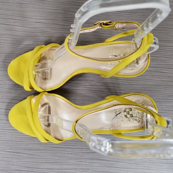Vince Camuto Kareenat Sandal, Yellow Suede, Womens Size 8 M / 38 - Picture 6 of 8